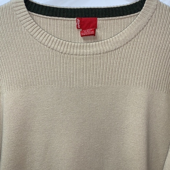 LEVI’S Khaki Crewneck Long Sleeve Sweater Red Tab Size XL - Picture 3 of 5